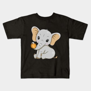 Elephant with big Ears and Ball Kids T-Shirt